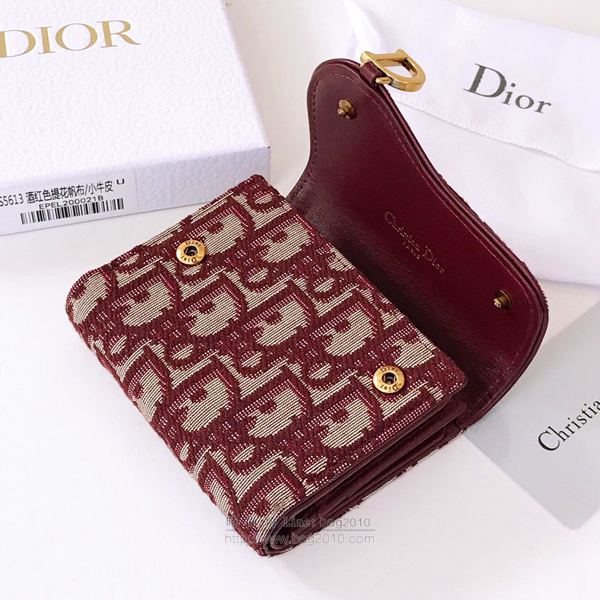 Dior包 迪奧零錢包 Dior馬鞍老花三折短錢包 S5613  Dyd1027